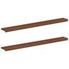 vidaXL Vindueskarme 2 stk. M&oslash;rk Brun 140 x 20 x 2 cm Massivt Eg Tr&aelig;
