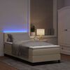 vidaXL Box spring seng med madras med LED Creme 100 x 200 cm Stof