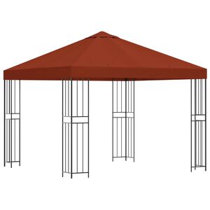 vidaXL Pavillon 3 x 3 m Terrakotta Polyester og St&aring;l 190 gsm