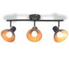 vidaXL loftslampe til 3 p&aelig;rer E27 sort og guldfarvet