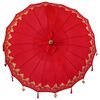 vidaXL Balinesisk parasol med base R&oslash;d 185 x 185 x 260 cm