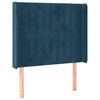 vidaXL sengegavl med kanter 103x16x118/128 cm fl&oslash;jl m&oslash;rkebl&aring;