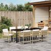 vidaXL Have Spisebordss&aelig;t 9 pcs Beige polyrattan