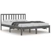 vidaXL sengeramme 200x200 cm massivt fyrretr&aelig; gr&aring;