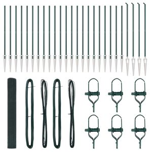 vidaXL Hegnsp&aelig;l Gr&oslash;n 50 x 1,2 m (25 x 25 mm net) St&aring;l og PVC