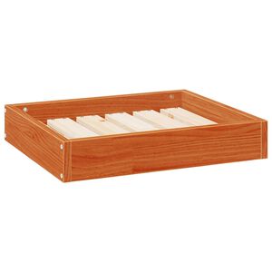 vidaXL Hundeseng Voks brun 51,5 x 44 x 9 cm Massivt fyrretr&aelig;