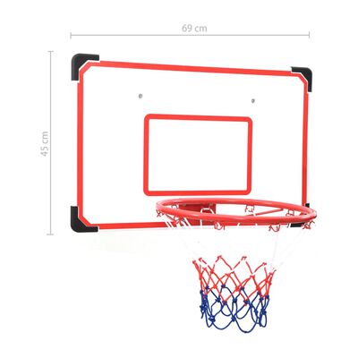 vidaXL vægmonteret basketballkurv med plade 5 dele