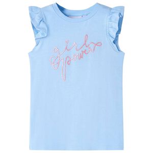 vidaXL T-shirt til b&oslash;rn str. 104 med fl&aelig;ser lysebl&aring;