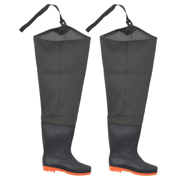 vidaXL hip waders str. 38 mørkegrøn