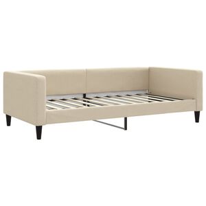 vidaXL daybed 100x200 cm stof cremefarvet