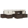 vidaXL Havesofa S&aelig;t med pude med opbevaring 7 pcs Brun Poly rattan