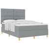 vidaXL Box spring seng med hovedg&aelig;rde Lysegr&aring; 140 x 200 cm Stof