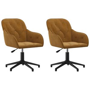 vidaXL drejelige spisebordsstole 2 stk. fl&oslash;jl brun