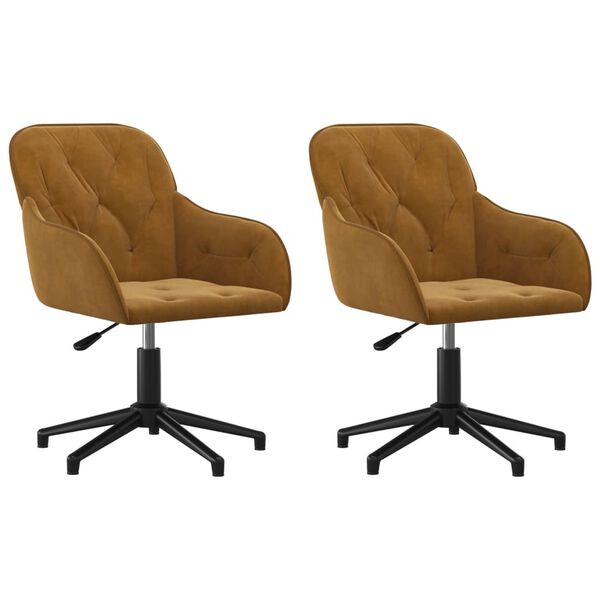 vidaXL drejelige spisebordsstole 2 stk. fl&oslash;jl brun