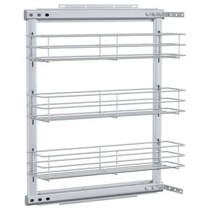 vidaXL udtr&aelig;kskurv til k&oslash;kkenskab tre lag 47x15,5x55,5 cm s&oslash;lv