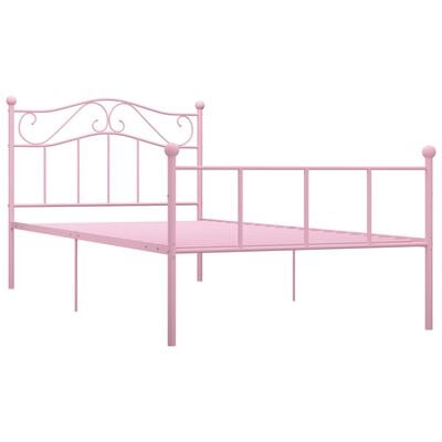 vidaXL sengestel 90x200 cm metal pink