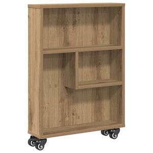 vidaXL smal opbevaringsvogn 48x13x68 cm konstrueret tr&aelig; egetr&aelig;sfarve