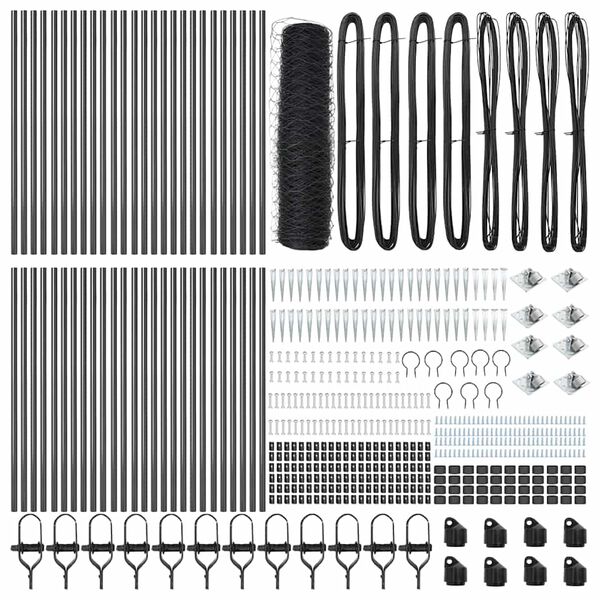 vidaXL Hegnsp&aelig;l Gr&aring; 100 x 0,4 m (50 mm net) St&aring;l og PVC