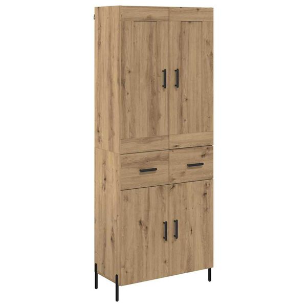 vidaXL Highboard med skuffe 2 pcs Artisan Egetr&aelig; Konstrueret tr&aelig;