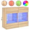 vidaXL v&aelig;gh&aelig;ngt tv-bord med LED-lys 78,5x30x60,5 cm sonoma-eg