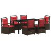 vidaXL Have Spisebordss&aelig;t 7 stk. Brun polyrattan