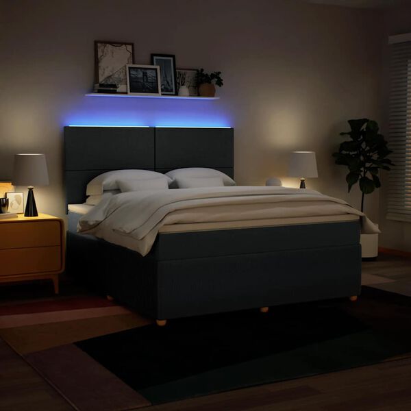 vidaXL kontinentalseng med madras 180x200 cm stof bl&aring;