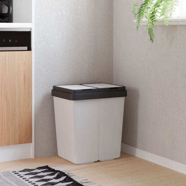 vidaXL dobbelt affaldsspand 2x25 l hvid