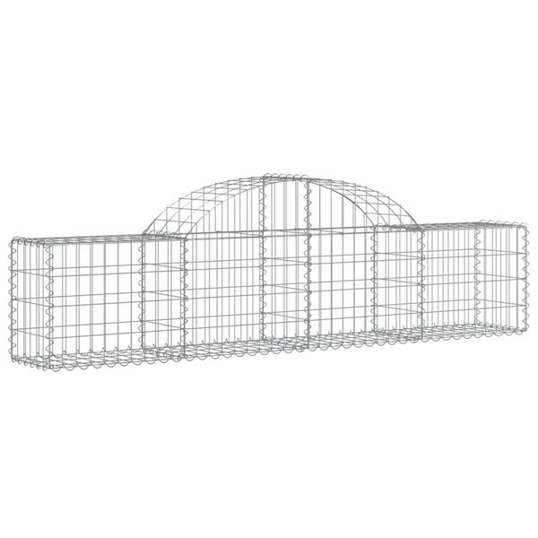 vidaXL buede gabionkurve 18 stk. 200x30x40/60 cm galvaniseret jern