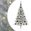 vidaXL Kunstig Forbelyst Juletr&aelig; med 150 LED'er S&oslash;lv 120 cm PET
