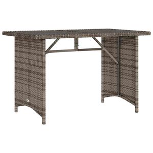 vidaXL havebord med glastop 110x68x70 cm polyrattan gr&aring;