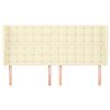 vidaXL sengegavl med kanter 183x23x118/128 cm kunstl&aelig;der cremefarvet