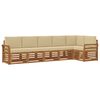 vidaXL Udend&oslash;rs sofagruppe 6 stk. Naturlig og Beige Polyester
