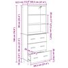 vidaXL Highboard Artisan Egetr&aelig; 69,5 x 32,5 x 180 cm Konstrueret tr&aelig;
