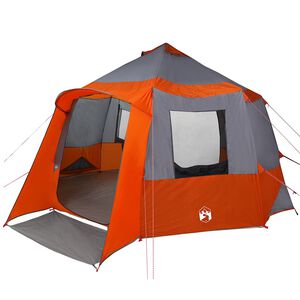 vidaXL Cabin tent til 12 personer 10 personer Gr&aring; og orange