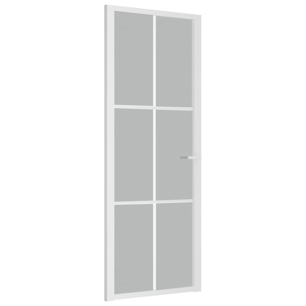 vidaxL dør 76x201,5 cm mat glas og aluminium hvid