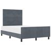 vidaXL Box spring seng med hovedg&aelig;rde M&oslash;rkegr&aring; 120 x 200 cm Fl&oslash;jl