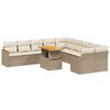 vidaXL sofas&aelig;t til haven 11 dele med hynder polyrattan beige