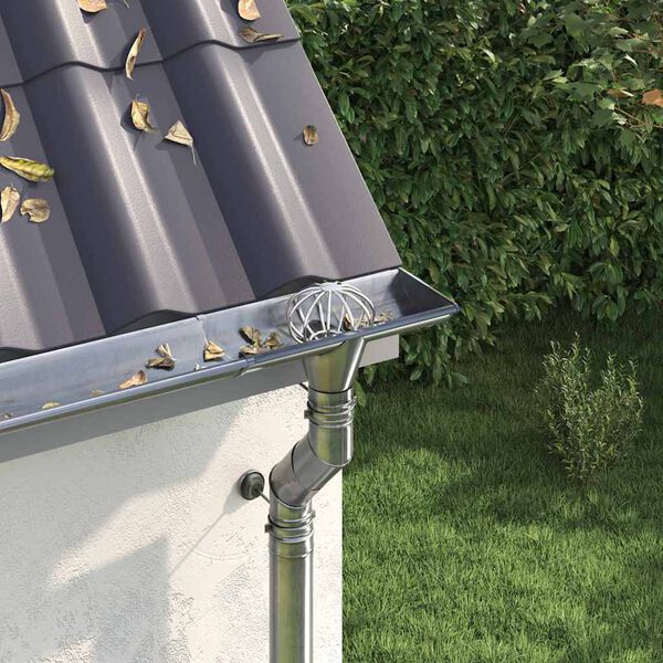 vidaXL Tagrende bladbeskytter 2 pcs S&oslash;lv 50 mm Rustfrit st&aring;l