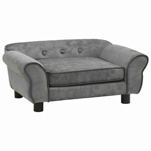 vidaXL hundesofa 72x45x30 cm plys m&oslash;rkegr&aring;