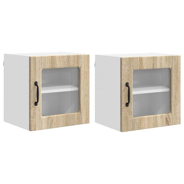 vidaXL K&oslash;kkenskab 2 pcs Sonoma eg 40 x 31 x 40 cm Konstrueret tr&aelig;