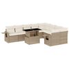 vidaXL sofas&aelig;t til haven 10 dele med hynder polyrattan beige