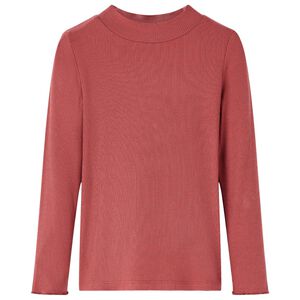 Lang&aelig;rmet T-shirt til b&oslash;rn str. 104 mock-rullekrave r&oslash;d