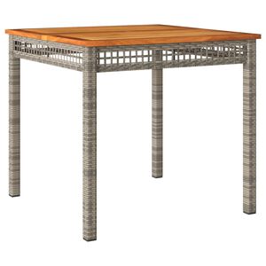 vidaXL havebord 80x80x74 cm polyrattan og akacietr&aelig; gr&aring;