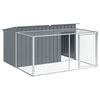 vidaXL hundehus med l&oslash;beg&aring;rd antracit 197x194x110 cm galvaniseret st&aring;l
