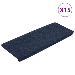 vidaXL selvkl&aelig;bende trappem&aring;tter 15 stk. 65x24,5x3,5 cm bl&aring;