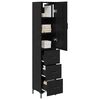 vidaXL Highboard med skuffe Sort eg 34,5 x 34 x 180 cm Konstrueret tr&aelig;
