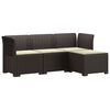 vidaXL 4-personers Have Sofa med Hynder Rattan Look PP Brun