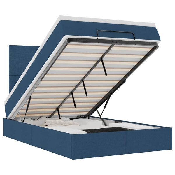 vidaXL osmannisk sengeramme med madras 120x200 cm stof blå