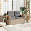 vidaXL 2-personers havesofa med hynder polyrattan beige