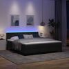 vidaXL Box spring seng med madras med LED Sort 180 x 200 cm Stof
